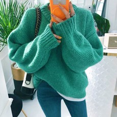 시크블랙 르제니 루즈핏 뽀송울니트