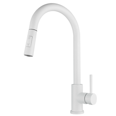 준앤코 풀스테인리스 화이트 싱크대 수전 주방수전 씽크대 수도꼭지 원홀 대붙이, 리비앙-W