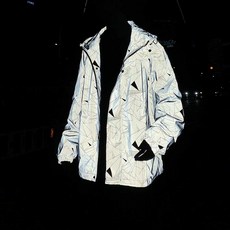 스카치 바람막이 윈드쉴드 후드 아우터 집업 우븐 자켓 커플 야광옷 남성 루즈핏
