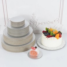 원형 케이크 트레이 보드 컵케이크 디저트 트레이 피자 종이 패드 원형 소모품 골판지 16 cm 18 cm 20 cm 22 cm 24 cm 25cm 10 개, 11)B 10PCS - 24cm, 10개