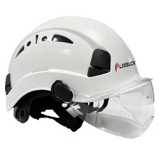 안전모 작업용 고글헬멧 산업 건설 ABS 현장 모자, 흰색 모자 + 투명 고글