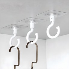 재미월드 회전 천장부착 벽걸이 후크, 화이트, 10개