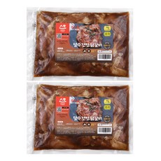 (단짠단짠수제양념)춘천 달수 한입간장닭갈비 1kgX2팩 국내산닭 냉장 당일제조발송, 1kg, 2개