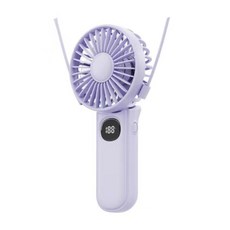 휴대용 배터리 USB 선풍기 단계 미니 작동 조용한 목 개인 핸드 충전식 접이식 소형 5 속도, Light Purple, 1개