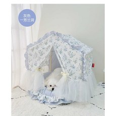 준무역 애완견 레이스 소형견 공주 명품강아지옷 스커트 강아지 촬영, 1개, 4. 블루 M-53x42x57CM