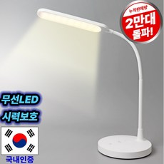 듀플렉스 충전식 무선 LED 데스크 스탠드 DP-8829LR, 화이트