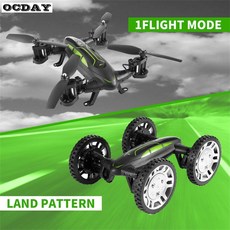 Ockay fy602 rc 드론 hd 카메라 공기 도로 더블 모델 비행 자동차 2.4g rc quadcopter 드론 6 축 4ch 헬리콥터 양면, Black^+0