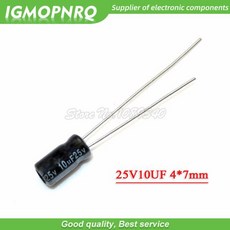 알루미늄 전해 캐패시터 25V10UF 4*7mm 25V 50PCs, 1개