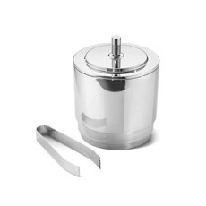 Georg Jensen Manhattan 집게가 달린 스테인리스 스틸 아이스 버킷, 1개