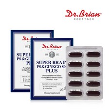 닥터브라이언 슈퍼브레인 PS &징코 800 플러스 30캡슐 x2개 수험생영양제 두뇌 부모님영양제 기억력 뇌건강 두뇌건강 인지력 기억력, 60정, 1개