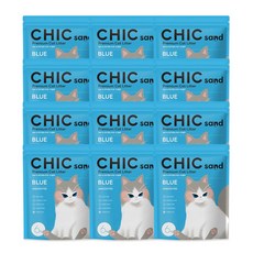 시크샌드 블루 프리미엄 벤토나이트 고양이 모래 6kg, 12팩 