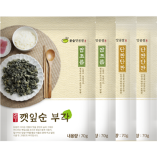 깻잎 부각- 명가 깻잎순 부각 -2종 4개 세트 280g (짭조름+단짠단짠 각 2EA), 1개