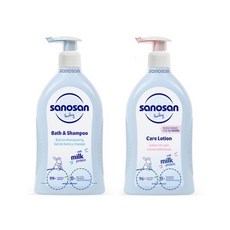 사노산 베이비 2.0 바스 앤 샴푸 500ml + 케어 로션 500ml x 2p 세트 베이비파우더향, 1세트