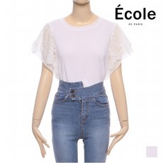 에꼴드파리 ECOLE 시스루 레이스 캉캉 퍼프 니트_F05WKB002Z
