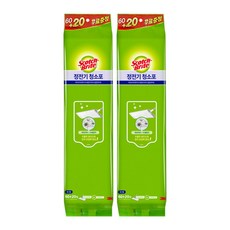 3M 정전기청소포 대형 80매 x 2개 밀대청소포 리필, 단품