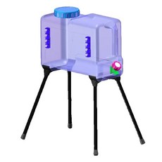 캠핑 워터저그 물탱크 대용량 사각다리 수도꼭지, 12L 택티컬 버킷