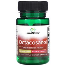 스완슨 옥타코사놀 Octacosanol 20mg 30캡슐, 30정, 1개 - 아시아티코사이드