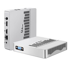 미니 PC 지원 M.2 SSD 2TB 확장 프로세서 N3350 4K HD 및 VGA 듀얼 디스플레이 BT 2.4/5G WiFi USB3.0 LAN VESA 마운트/가정/비즈니스, WIN10 Pro, 은, 6GB