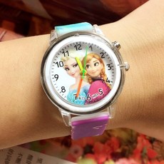 아이들을위한 키즈 시계 새로운 Relojes 어린이 패션 귀여운 고무 다채로운 광원 공주 시계 학생 시계 선물|어린이 시계|