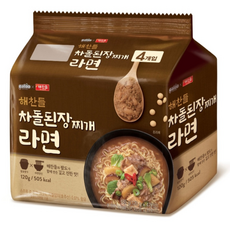 팔도 해찬들 차돌된장찌개 라면 4개입 (유통기한 22년 8월 26일까지), 1개