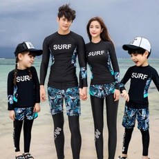 가족 친자 주니어 레쉬가드 수영복 친자 잠수복 긴팔 팬츠 래쉬가드 남녀 아동 속건 래쉬가드 래쉬가드 커플수영복