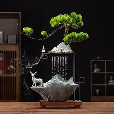 내리는 물 가습효과 스타일 아로마 테라피 장식품 안개 물순환 펌핑 분수 향수, 산과 흐르는 물 + 무료향 캡슐