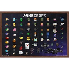 EOM 트렌드 국제 Minecraft - Sprites 2 [14.725" x 22.375"- Mahogany Framed Version] - E0699081SJGPSC8, 기본, 기본