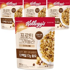 켈로그 다크쵸코 프로틴! 딜라이트 프로틴 그래놀라 다크초코볼 450g, 4개