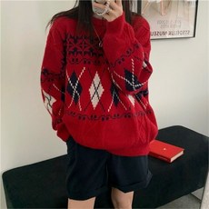 모노위크 케빈 꽈배기 아가일 니트