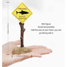 창의적인 송진 어항 인공 상어 경고 조경 수족관 배경 선물, KSY-SHARK-YELLOW, 1개