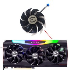 EVGA RTX 3090 3080TI 비디오 카드 냉각 선풍기 3FAN 88mm 4 핀 0.55A PLD09220S12H 신, 한개옵션1, 02 FAN-C