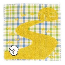 일본 수입 치이카와 타올 손수건 체크 옐로우, 1개