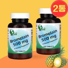 (1+1) World Organic 브로멜라인 파인애플효소 100정, 2개