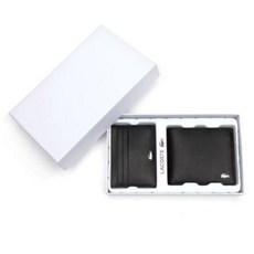 라코스테 [LACOSTE] MEN'S FG LEATHER WALLET AND CARD HOLDER SET NH2505FG Black