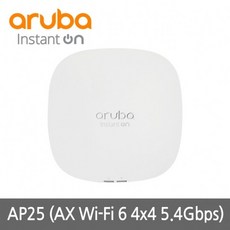 아루바 HPE 인스턴트 온 무선AP WiFi6 AX5400 4x4 Instant ON, AP25, 1개 - arubaap-303hr-eu