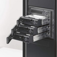  미디어소닉 4 x 3.5인치 및 2.5인치 SATA 3 SAS 2 하드 드라이브 또는 SSD ~ 5.25인치 베이 모바일 랙 백플레인 – 핫 스왑 탈착식 트레이 디자인 금속 구 