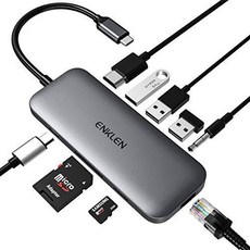 9-in-1 USB C 허브 Adapter Type-C 동글 with 4K HDMI 랜포트 Dock 100W, 상세내용참조