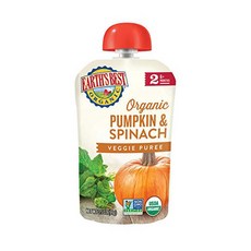 Earth's Best 어스베스트 자연유래 펌킨 시금치 이유식(생후 6개월+) 3.5oz(99그램) 24팩, 99그램