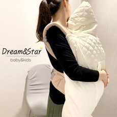 꿈과별 코코잠 패딩 아기띠워머 바람막이 아기망토, 아이보리