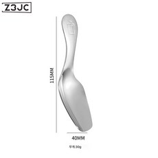 Z3JC 스텐 티스푼 티스푼 티스푼 티스푼 티스푼 티스푼 티삽 짧은 손잡이 디저트스푼 아이스크림스푼, 304 쓰리피스