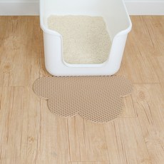 [1+1] 특가할인 starcat 디자인 고양이 모래매트 사막화방지 화장실매트, 베이지, 구름모양, 2개