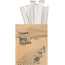 친환경 먹는 쌀 빨대 개별포장 23cm 100개 플라스틱빨대 종이빨대 대체용, 1봉, 100개입