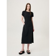 [에트몽] Raglan Slit Detail Dress Black
