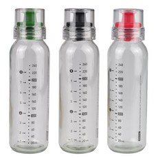 글라스락 눈금표시 오일병240ml(색상랜덤), 글라스락 눈금표시 오일병240ml x 1개입(블랙), 1개