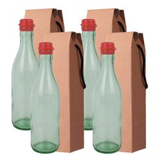 가인글로벌 청색 기름병350 + 코벤트캡 빨강 + 포장박스 세트, 4세트, 350ml