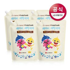 베비언스 [베비언스] 핑크퐁 베이비 안심 세탁세제 리필형 4개 (2200ml*4), 2200ml