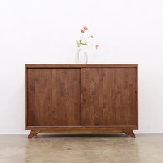 VERDE CK 슬라이딩 미닫이 원목 다용도 거실 수납장 1200 월넛 양문형