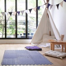 두보 연동 플로어 타일 - 폼 플레이 매트 - 베이비 걸 플레이 매트 - 퍼플 플레이매트 - 비독성 크롤링 티미 타임 운동:, 단일옵션