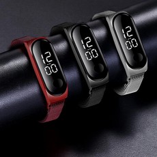 LED 남자 여자 스크린 스포츠 메탈 방수 손목시계 LED시계 손목시계