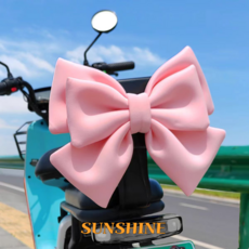 SUNSHINE 오토바이 헬멧 대형 리본 장식 악세사리, 핑크